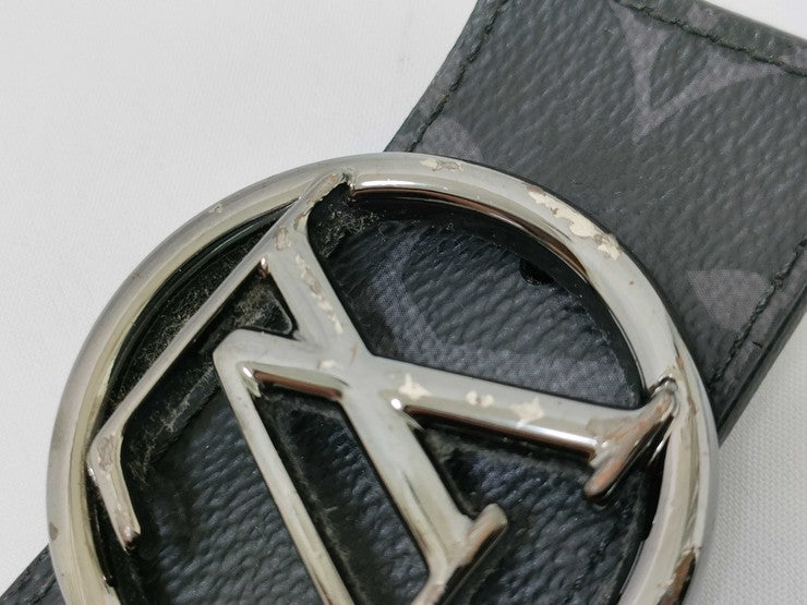 LOUIS VUITTON ルイヴィトン ベルト サンチュール LVサークル M0168V ブラック モノグラム エクリプス×レザー メンズ リバーシブル シルバー金具