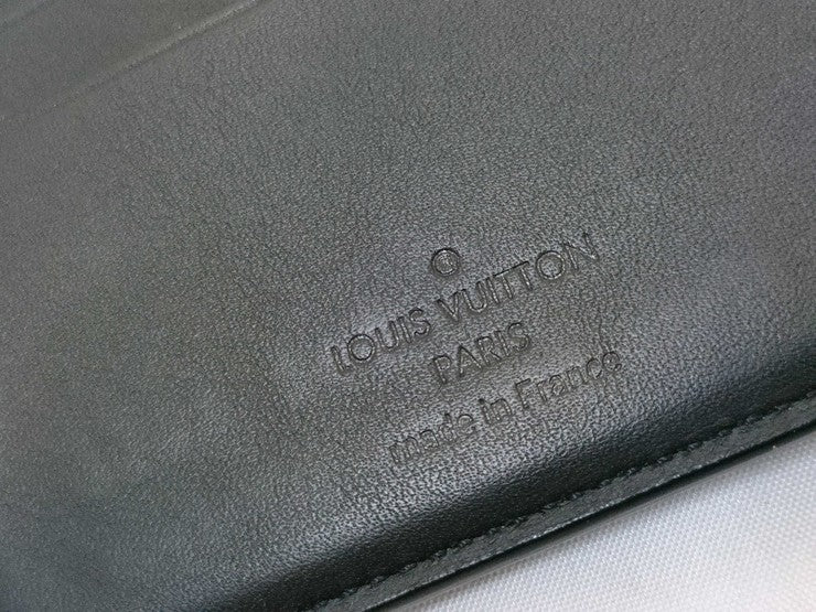 LOUIS VUITTON ルイヴィトン 二つ折り財布 ポルトフォイユ ミュルティプル M69829 ブラック アエログラム・レザー メンズ 札入れ