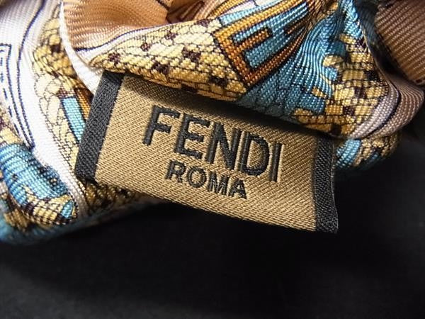 FENDI フェンディ シュシュ マルチカラー系 レディース 総柄 ヘアゴム 髪留め ヘアアクセサリー 美品