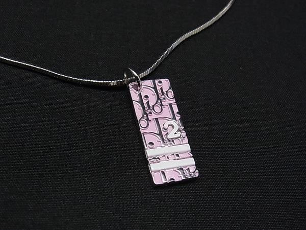 ChristianDior クリスチャンディオール ネックレス トロッター シルバー ライトピンク系 メタル レディース 美品
