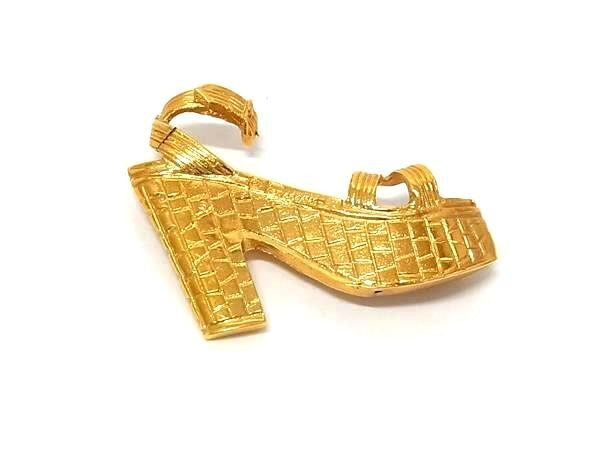 FERRAGAMO フェラガモ ブローチ ゴールド系 メタル レディース ヒールモチーフ 超美品