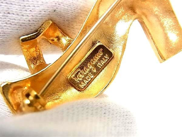 FERRAGAMO フェラガモ ブローチ ゴールド系 メタル レディース ヒールモチーフ 超美品