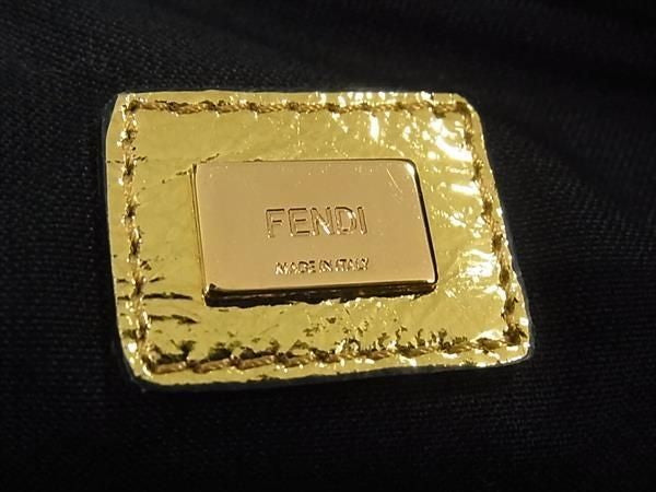 FENDI フェンディ クラッチバッグ ラージ フラット ポーチ 8N0178 ゴールド系 レザー ユニセックス タッセル 新品未使用展示品