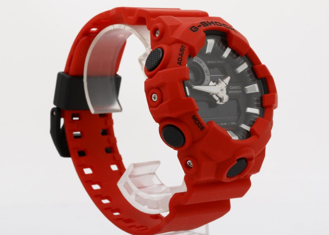 CASIO カシオ 時計 G-SHOCK ANALOG-DIGITAL GA-700 SERIES GA-700-4AJF ブラック レッド系 樹脂 メンズ アナデジ 美品