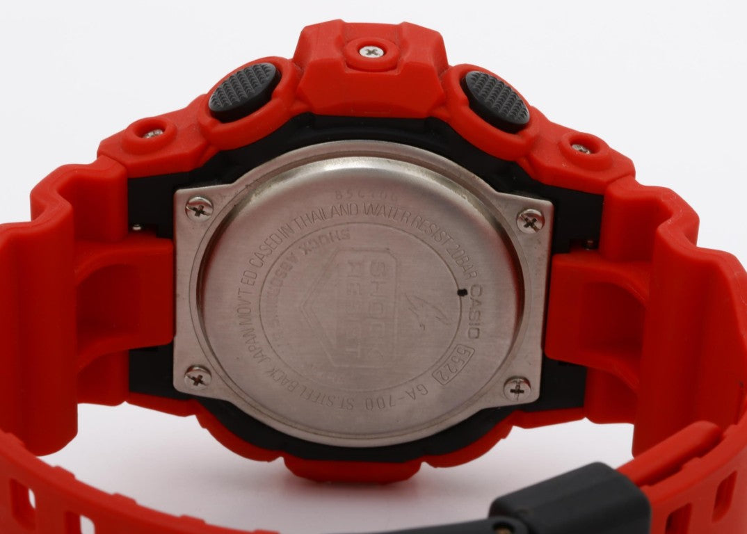 CASIO カシオ 時計 G-SHOCK ANALOG-DIGITAL GA-700 SERIES GA-700-4AJF ブラック レッド系 樹脂 メンズ アナデジ 美品