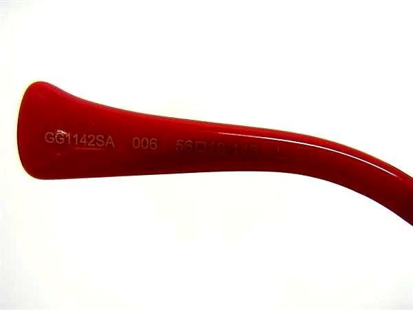 GUCCI グッチ サングラス アジアンフィット GG1142SA レッド系 ピンク系 メタル プラスチック レディース GGマーモント 超美品