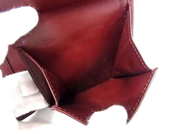 Cartier カルティエ 二つ折り財布 マストライン 73184192 ボルドー系 カーフレザー ユニセックス ゴールド金具 超美品