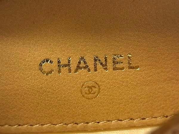 CHANEL シャネル ペンケース ココマーク ブラウン系 ベージュ系 キャビアスキン レディース マルチポーチ 小物入れ メガネケース 美品