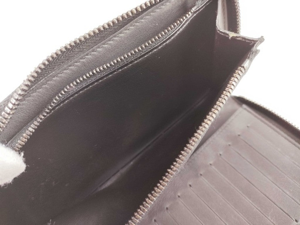 LOUIS VUITTON ルイヴィトン 長財布 アエログラム ジッピーウォレット ヴェルティカル M81743 ブラック系 レザー メンズ ラウンドファスナー シルバー金具 美品