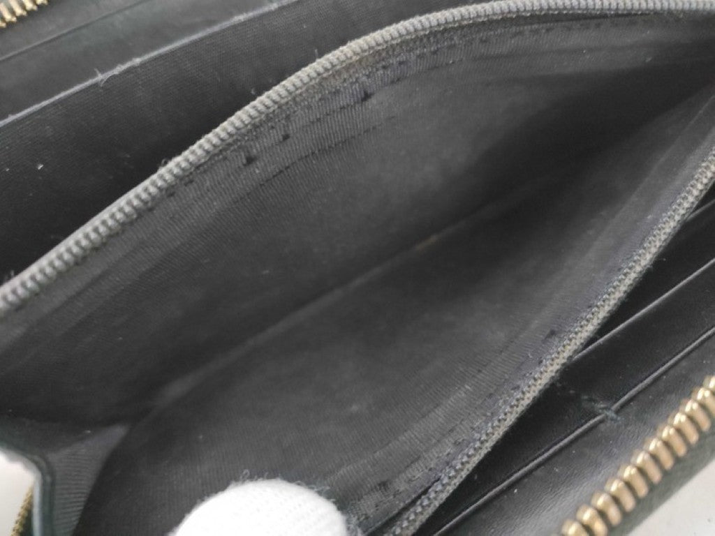 GUCCI グッチ 長財布 ディアマンテ 354487 ブラック系 PVC レザー メンズ GG柄 エンボス スタッズ ラウンドファスナー ゴールド金具 美品
