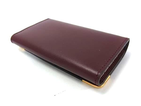CARTIER カルティエ キーケース マストライン ボルドー系 レザー ユニセックス ゴールド金具 6連 超美品