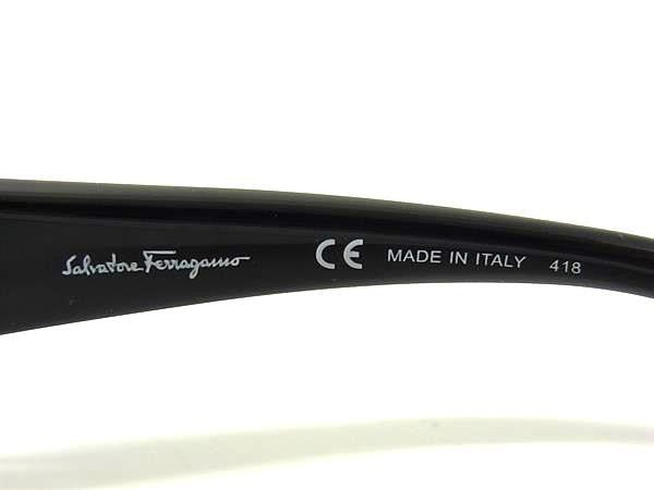 SALVATORE FERRAGAMO フェラガモ サングラス ガンチーニ SF903SRK ブラック ゴールド系 プラスチック ラインストーン レディース 美品