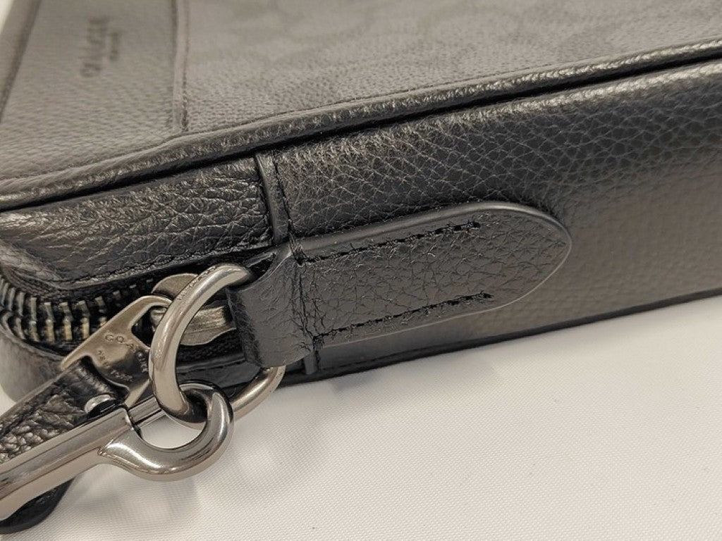 COACH コーチ ショルダーバッグ シグネチャー CW388 ブラック系 PVC レザー ユニセックス 美品