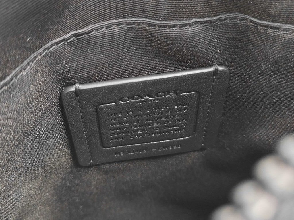 COACH コーチ ショルダーバッグ シグネチャー CW388 ブラック系 PVC レザー ユニセックス 美品
