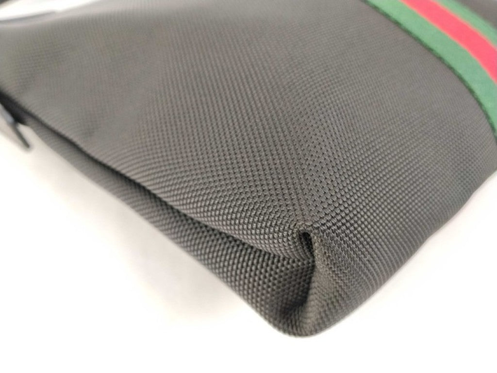GUCCI グッチ ショルダーバッグ GGスプリーム オフィディア 387111 ブラック系 キャンバス レザー ユニセックス シェリー 美品
