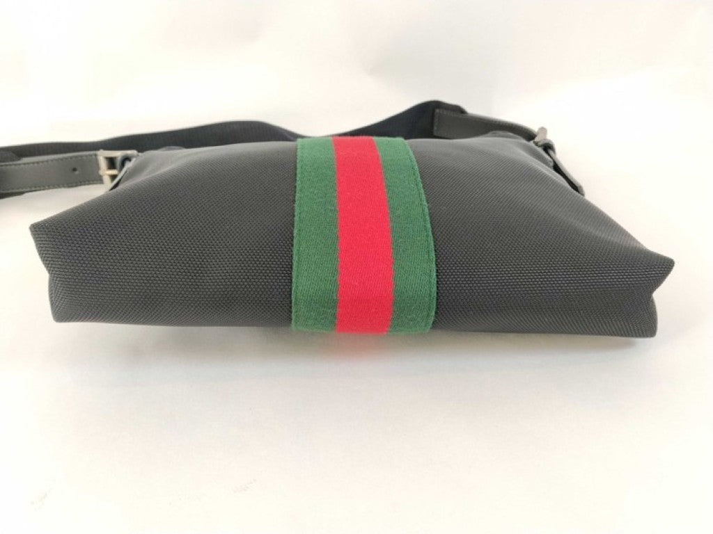 GUCCI グッチ ショルダーバッグ GGスプリーム オフィディア 387111 ブラック系 キャンバス レザー ユニセックス シェリー 美品