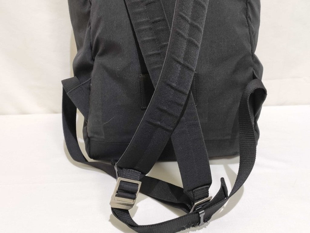 SAINT LAURENT サンローラン リュックサック ハンティング ロックサック 342609 ブラック系 キャンバス レザー ユニセックス バックパック シルバー金具 美品