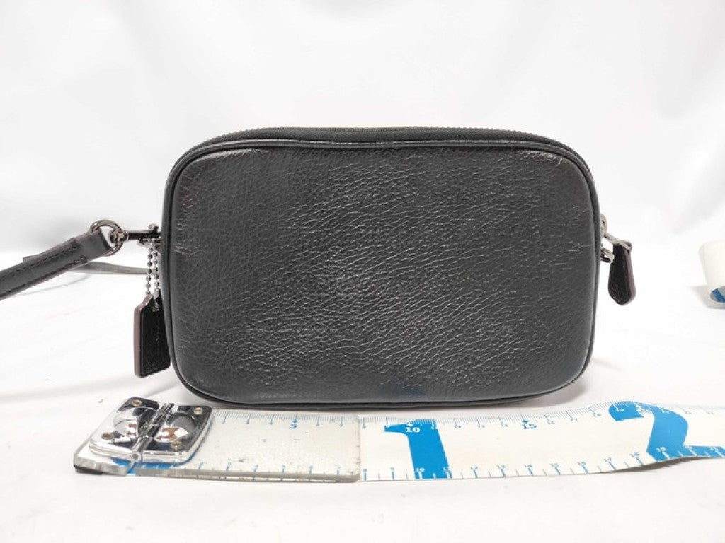 COACH コーチ ショルダーバッグ 65723 ブルー系 デニム レザー レディース パッチワーク 美品