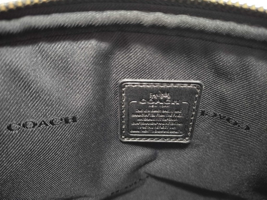 COACH コーチ ショルダーバッグ 65723 ブルー系 デニム レザー レディース パッチワーク 美品