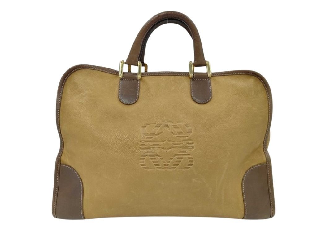 LOEWE ロエベ ハンドバッグ アマソナ40 ブラウン系 レザー レディース ボストンバッグ ゴールド金具