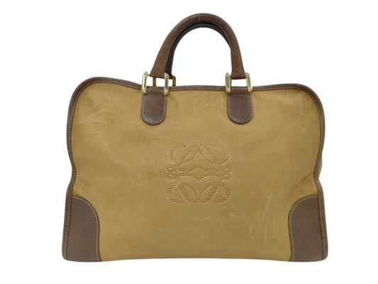 LOEWE ロエベ ハンドバッグ アマソナ40 ブラウン系 レザー レディース ボストンバッグ ゴールド金具