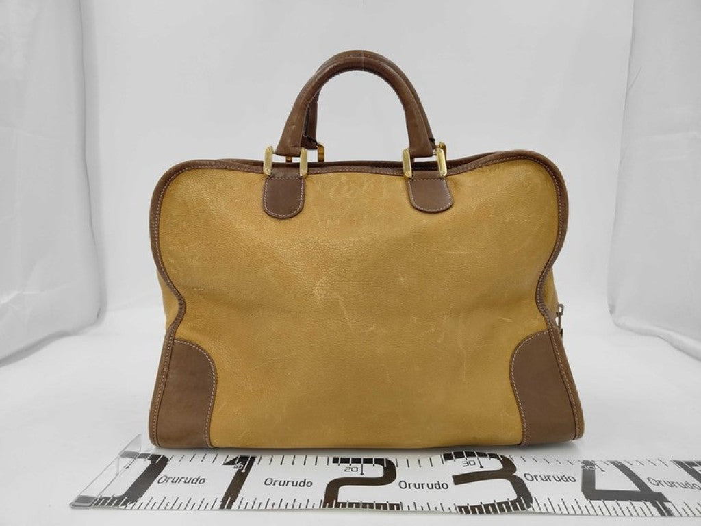 LOEWE ロエベ ハンドバッグ アマソナ40 ブラウン系 レザー レディース ボストンバッグ ゴールド金具