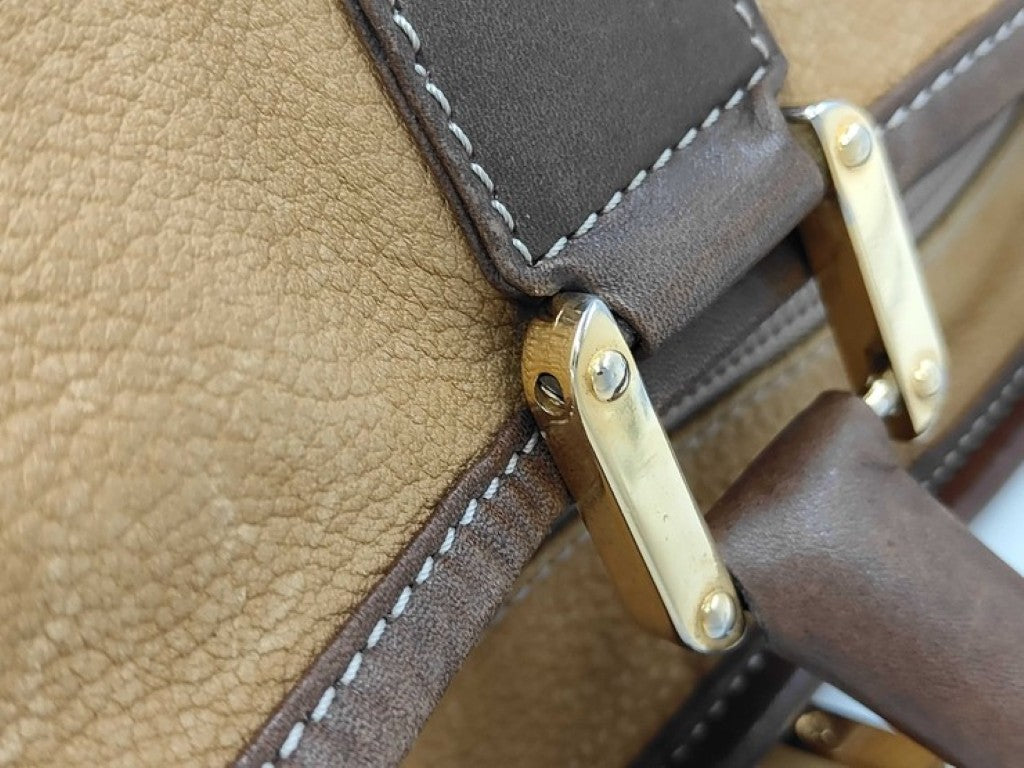 LOEWE ロエベ ハンドバッグ アマソナ40 ブラウン系 レザー レディース ボストンバッグ ゴールド金具