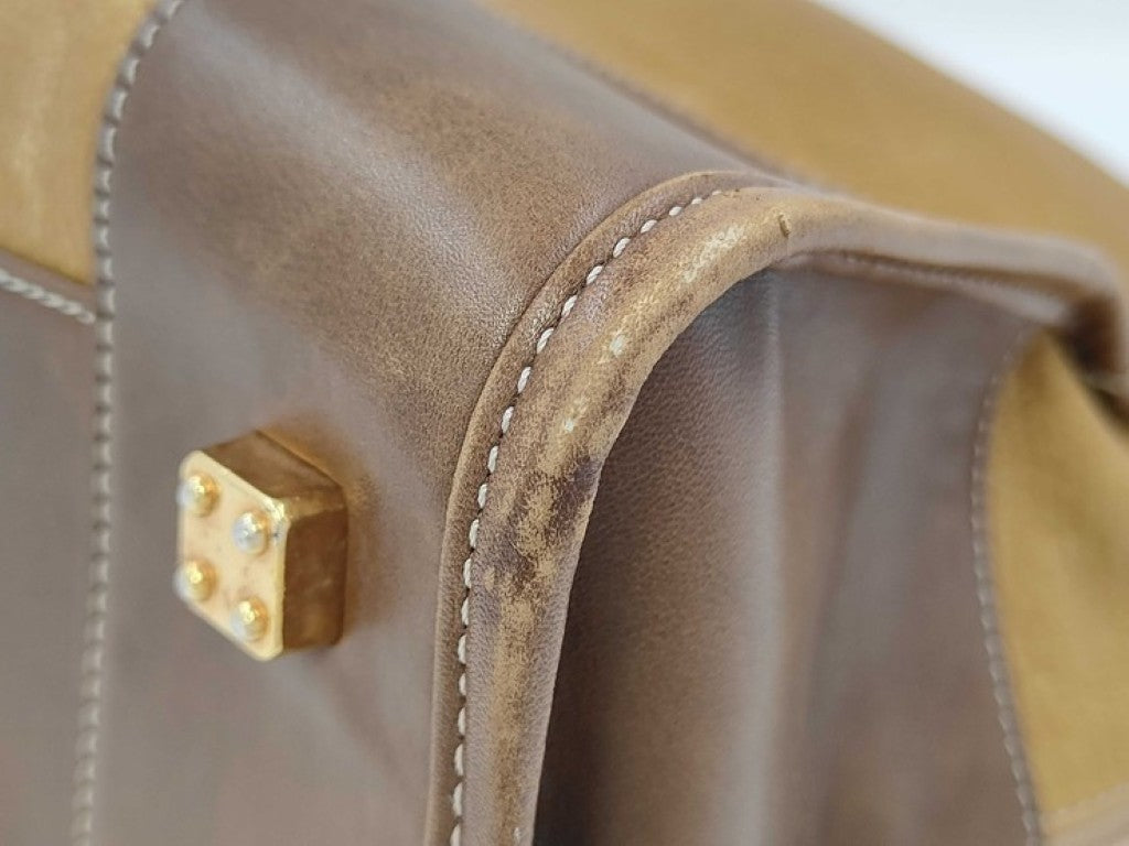 LOEWE ロエベ ハンドバッグ アマソナ40 ブラウン系 レザー レディース ボストンバッグ ゴールド金具