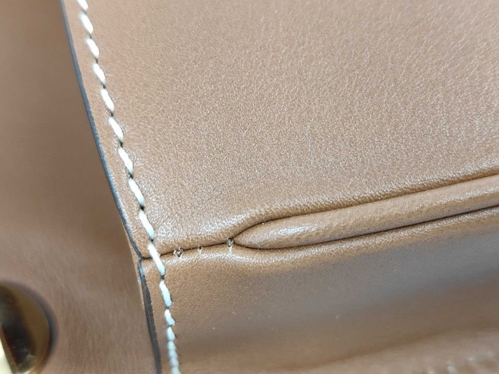 GUCCI グッチ ハンドバッグ ブロンディ ミディアム トップハンドルバッグ 815714 ブラウン系 レザー レディース 2WAY ショルダーバッグ ゴールド金具 美品