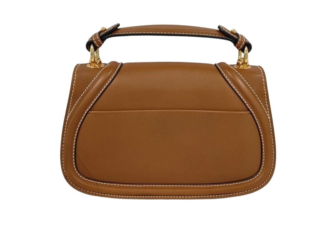 GUCCI グッチ ハンドバッグ ブロンディ ミディアム トップハンドルバッグ 815714 ブラウン系 レザー レディース 2WAY ショルダーバッグ ゴールド金具 美品