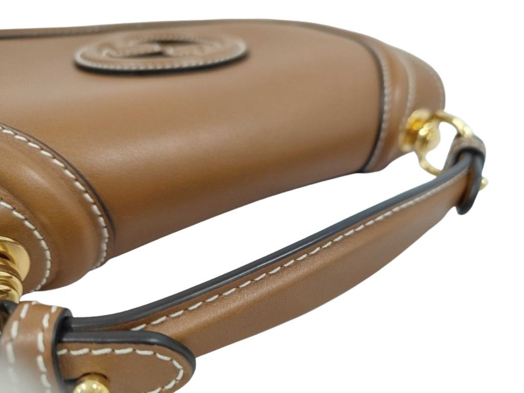 GUCCI グッチ ハンドバッグ ブロンディ ミディアム トップハンドルバッグ 815714 ブラウン系 レザー レディース 2WAY ショルダーバッグ ゴールド金具 美品