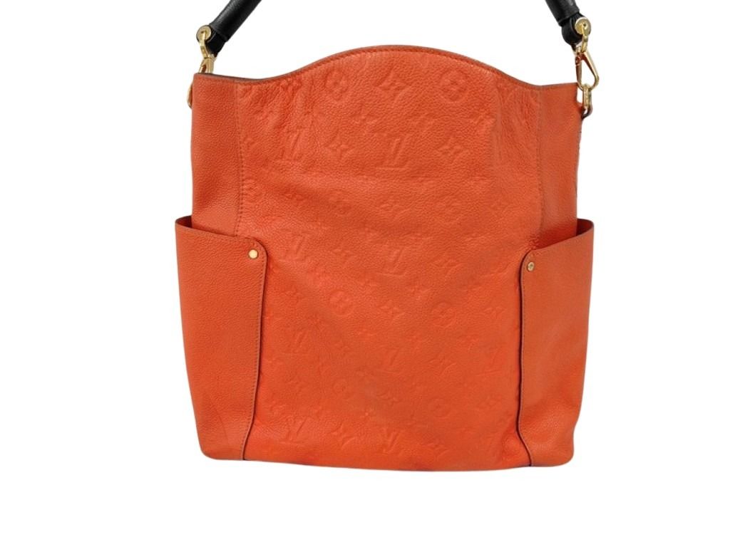 LOUIS VUITTON ルイヴィトン ショルダーバッグ バガテル M50074 アプリコ(オレンジ)系 モノグラムアンプラント レディース 2WAY ゴールド金具 美品