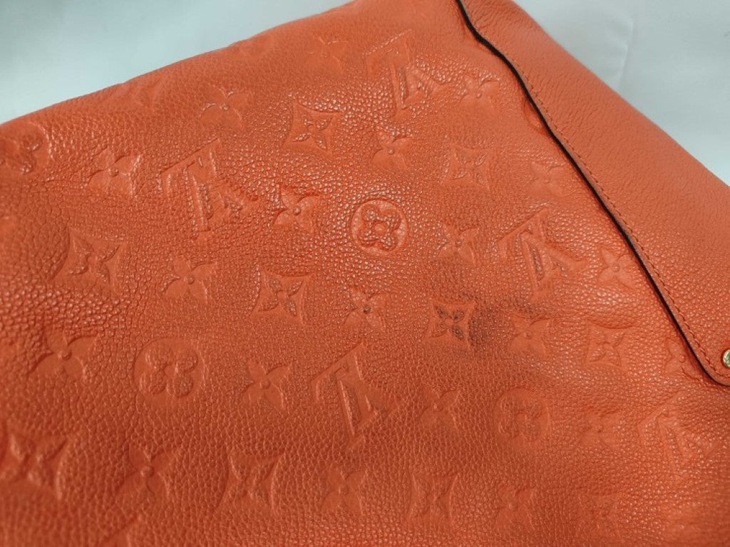 LOUIS VUITTON ルイヴィトン ショルダーバッグ バガテル M50074 アプリコ(オレンジ)系 モノグラムアンプラント レディース 2WAY ゴールド金具 美品