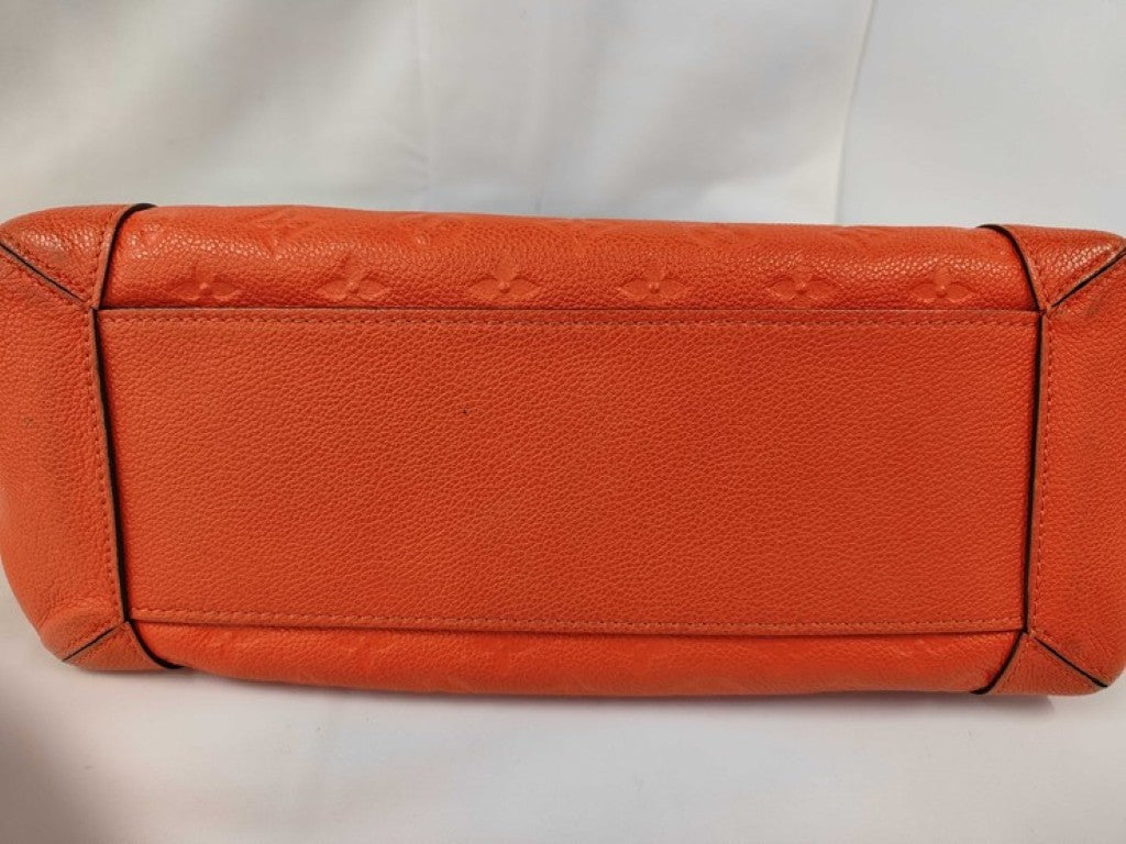 LOUIS VUITTON ルイヴィトン ショルダーバッグ バガテル M50074 アプリコ(オレンジ)系 モノグラムアンプラント レディース 2WAY ゴールド金具 美品