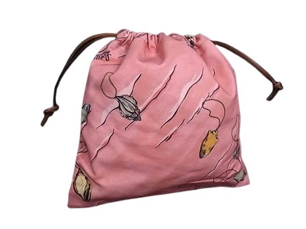 LOEWE ロエベ ポーチ パウラズ イビザ ドローストリング 692118 ピンク系 キャンバス レディース 美品