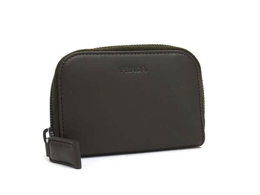 PRADA プラダ キーケース ダークブラウン レザー ユニセックス 6連 ラウンドファスナー シルバー金具 超美品