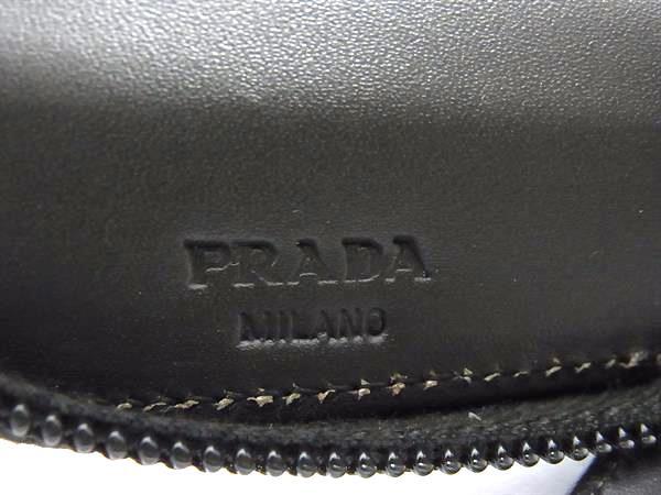 PRADA プラダ キーケース ダークブラウン レザー ユニセックス 6連 ラウンドファスナー シルバー金具 超美品