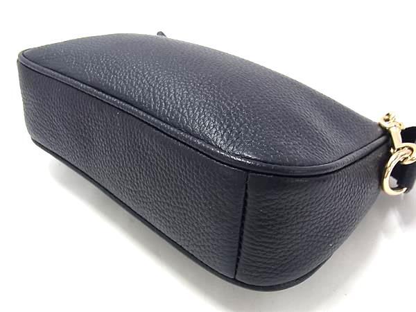 COACH コーチ ハンドバッグ 53077 ネイビー レザー レディース チェーン ゴールド金具 美品