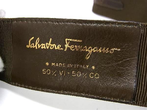 Salvatore Ferragamo フェラガモ ベルト ヴァラ カーキ キャンバス レディース