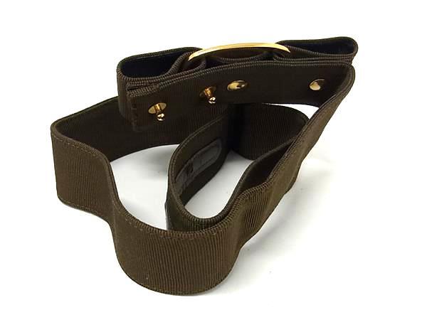 Salvatore Ferragamo フェラガモ ベルト ヴァラ カーキ キャンバス レディース