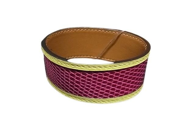 HERMES エルメス バングル プティアッシュ ブレイド 100513844 ピンク イエロー リザード レディース 新品未使用展示品