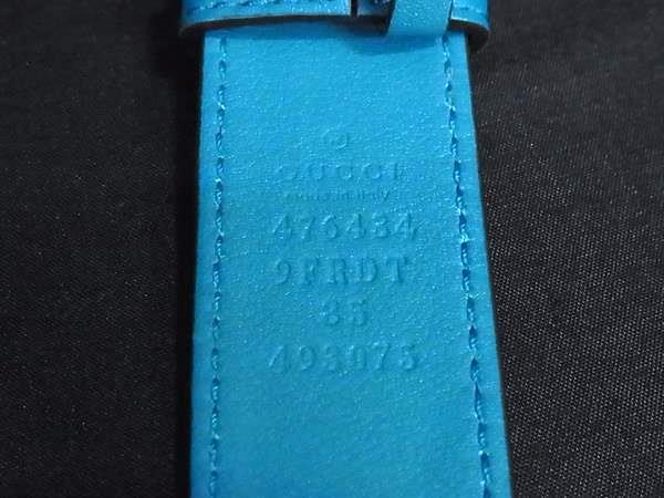 GUCCI グッチ ウエストバッグ GGマーモント 476434 ブルー系 ベルベット レディース ゴールド金具 美品