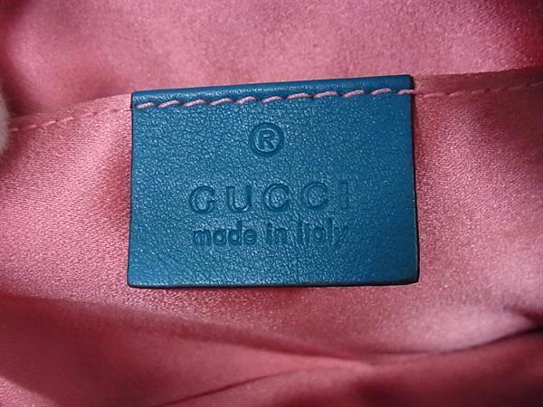 GUCCI グッチ ウエストバッグ GGマーモント 476434 ブルー系 ベルベット レディース ゴールド金具 美品