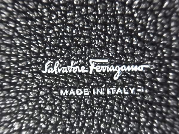 Salvatore Ferragamo フェラガモ ハンドバッグ エイミー ブラック フェルト レザー レディース スタッズ シルバー金具 超美品
