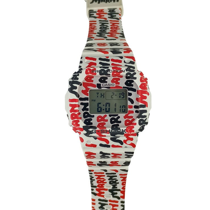 CASIO カシオ 腕時計 GSHOCK MARNIコラボ GMDS5610MA / WHMH0001A1 ホワイト×ブラック×レッド 樹脂×SS ユニセックス デジタル 美品