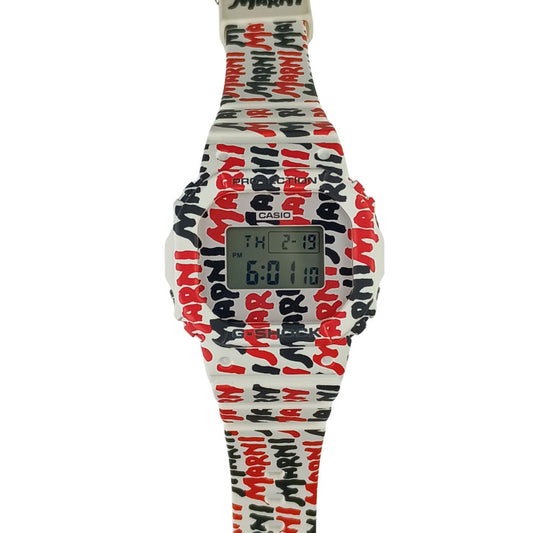 CASIO カシオ 腕時計 GSHOCK MARNIコラボ GMDS5610MA / WHMH0001A1 ホワイト×ブラック×レッド 樹脂×SS ユニセックス デジタル 美品