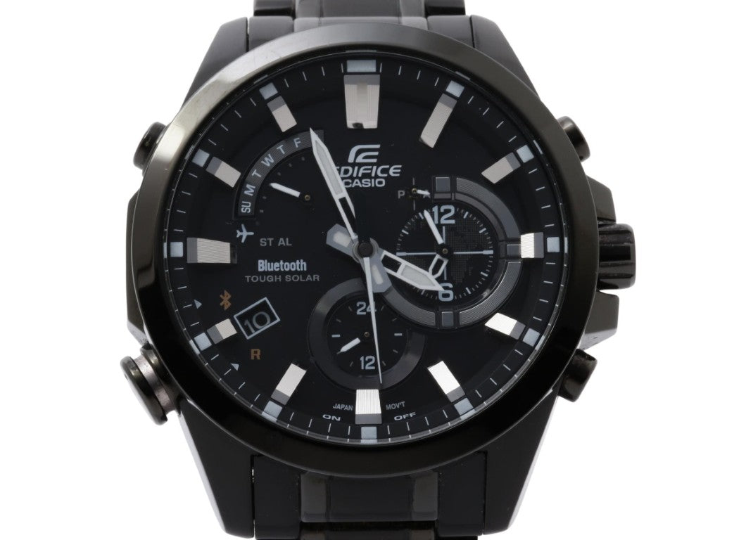 CASIO カシオ 時計 EDIFICE エディフィス EQB510 ブラック ステンレススチール メンズ アナログ 美品