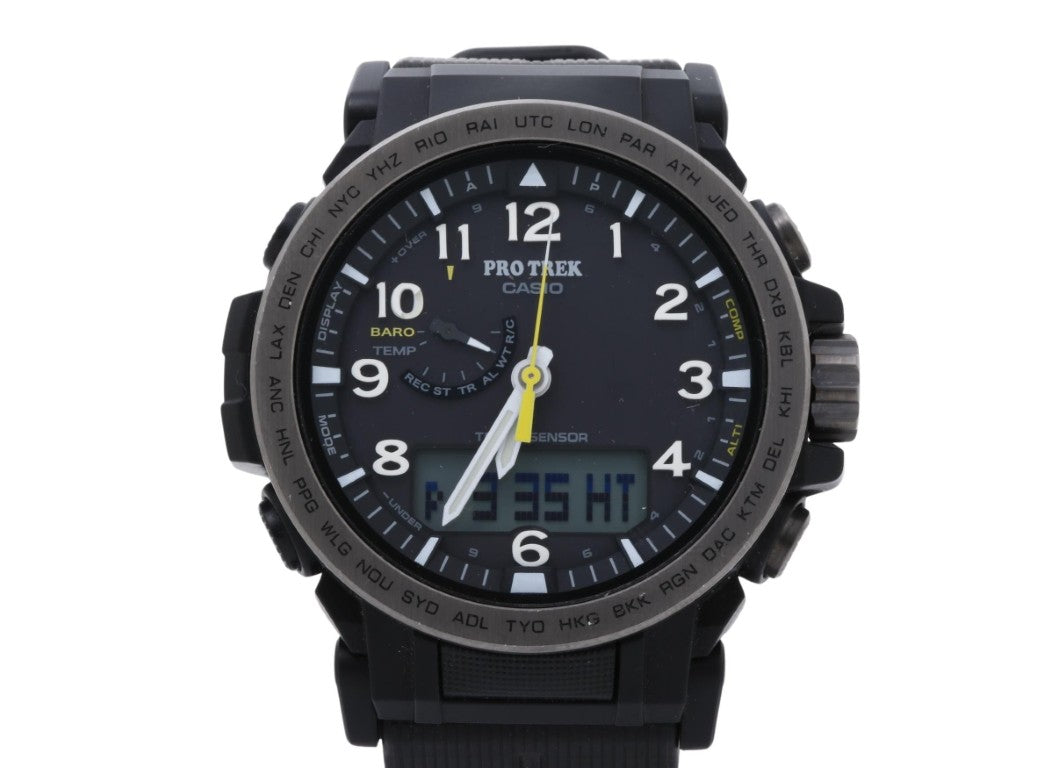 CASIO カシオ 時計 PRO TREK プロトレック Climber Line PRW51Y1JF ブラック 樹脂（バイオマス）／ステンレススチール メンズ アナデジ 美品