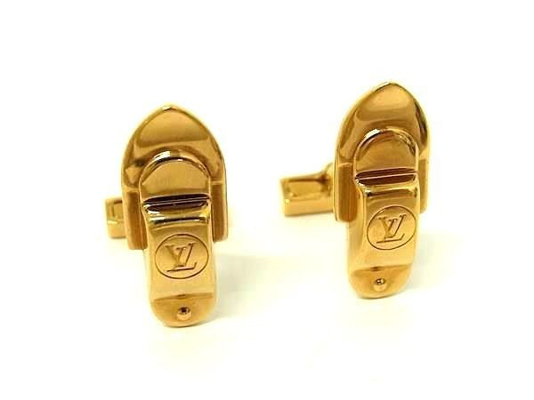 LOUIS VUITTON ルイヴィトン カフス ブトン ドゥ マンシェット セリュール M64497 ゴールド系 Ag925 メンズ カフリンクス カフスボタン 美品