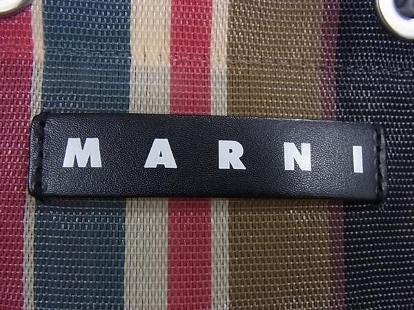 MARNI マルニ ショルダーバッグ フラワーカフェ マルチカラー系 ナイロン レディース 2WAY ストライプ 美品